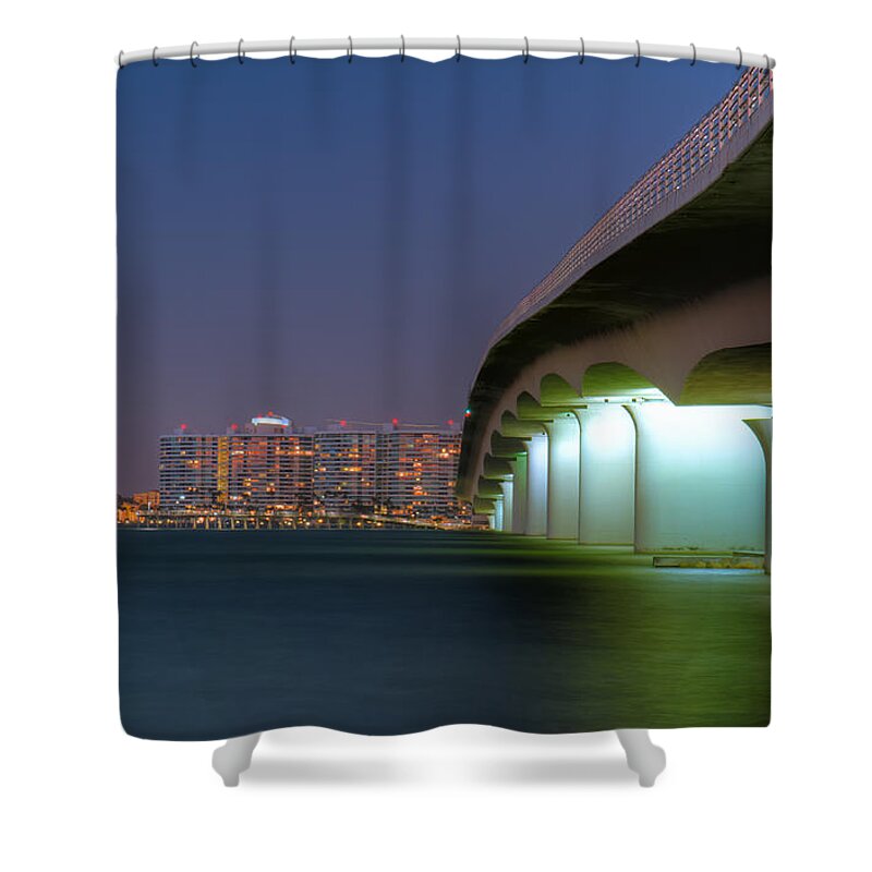 Fl Shower Curtain featuring the photograph Sarasota Ringling Causeway by Sue Karski