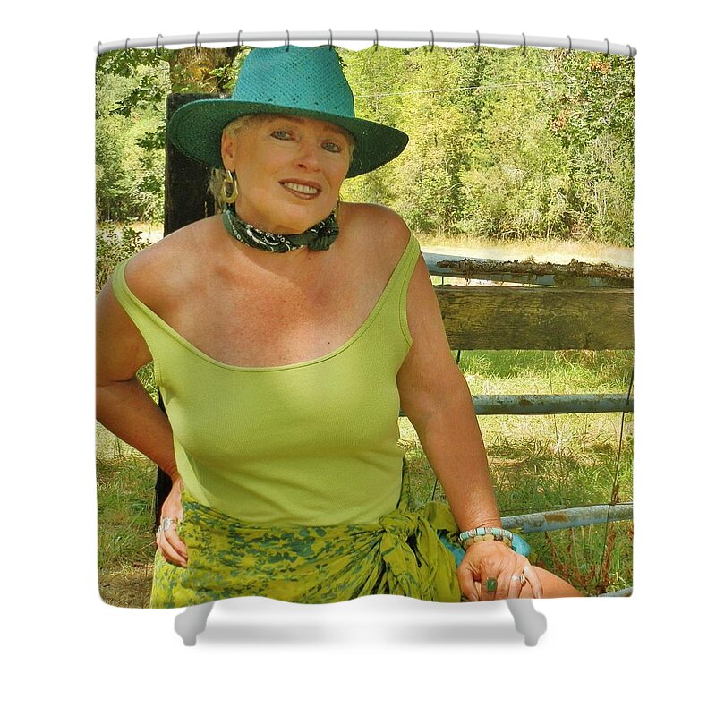 Portrait Shower Curtain featuring the photograph Savoring Summer by VLee Watson