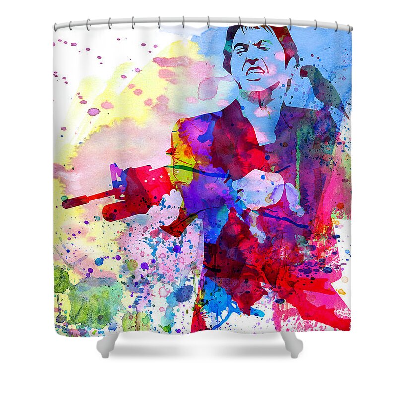  Shower Curtain featuring the painting Scar Watercolor by Naxart Studio
