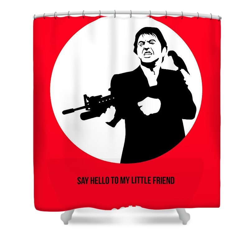 Scarface Shower Curtain featuring the painting Scarface Poster 2 by Naxart Studio