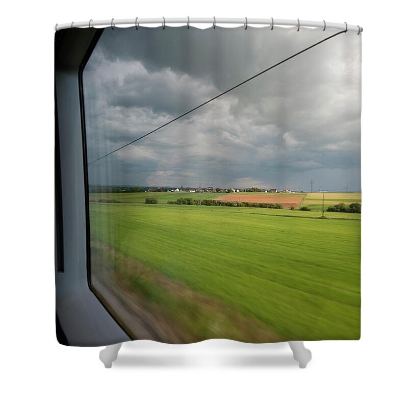 Tranquility Shower Curtain featuring the photograph Scenery From Train Window by Thomas Winz