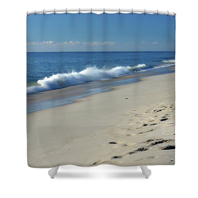 Water's Edge Shower Curtain featuring the photograph Scenery Of New Jersey Shore by Aimin Tang