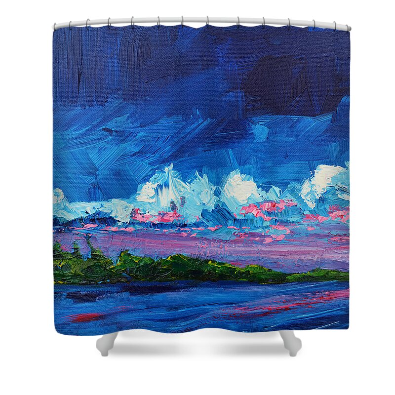 Art Shower Curtain featuring the painting Scenic Landscape by Patricia Awapara