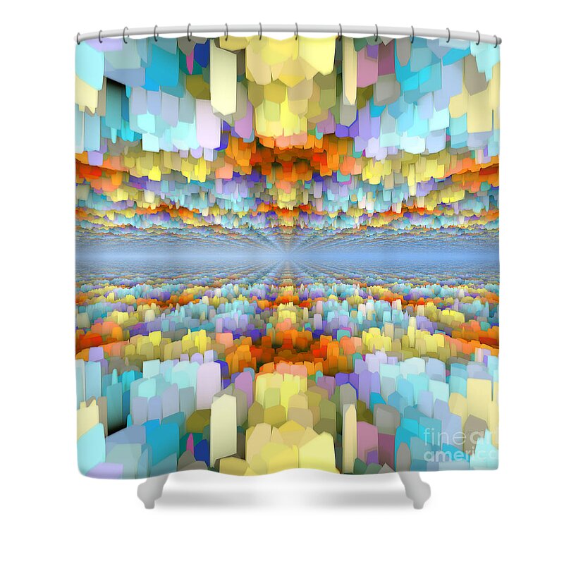 Sci Fi Shower Curtain featuring the digital art Sci Fi Horizons by Phil Perkins