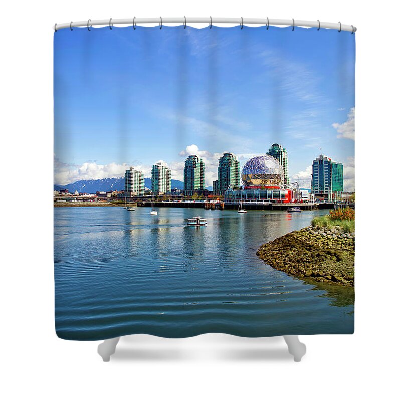 Scenics Shower Curtain featuring the photograph Science World At Telus World Of Science by Mohammad Mustafizur Rahman
