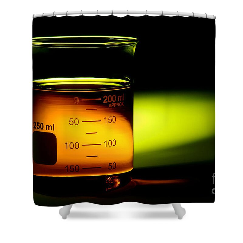 Beaker Shower Curtain featuring the photograph Scientific Beaker in Science Research Lab by Science Research Lab