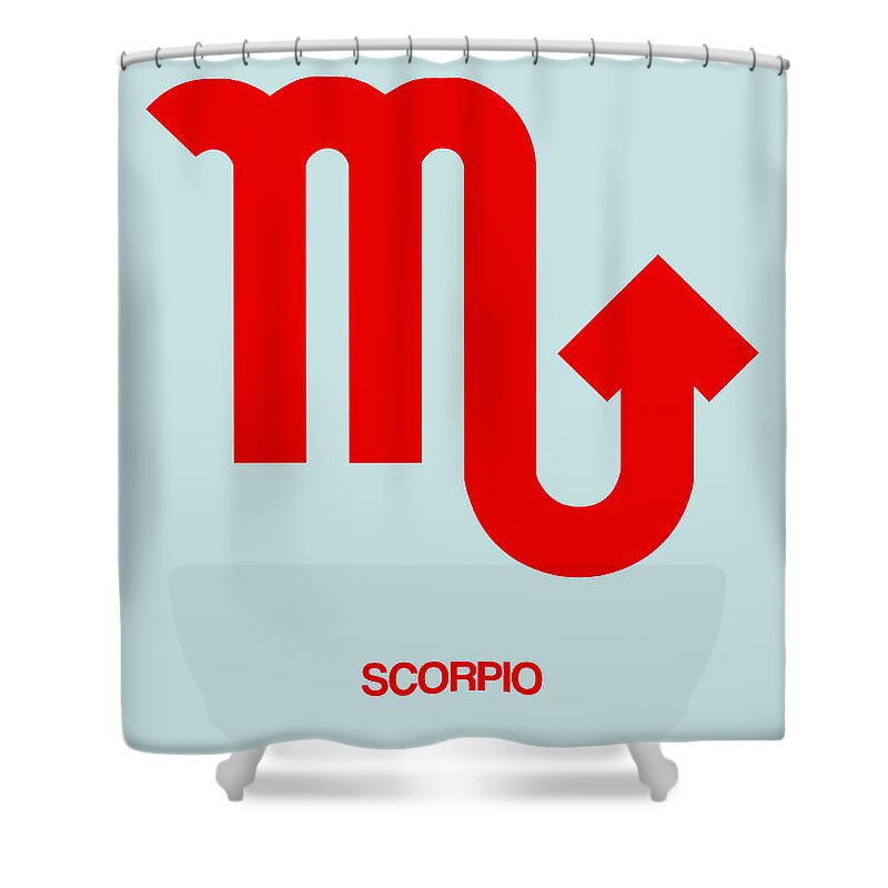 Scorpio Shower Curtain featuring the digital art Scorpio Zodiac Sign Red by Naxart Studio
