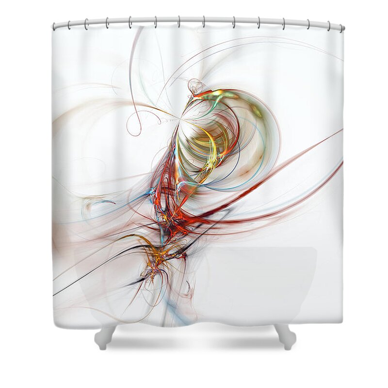 Sea Shower Curtain featuring the digital art Sea Creature by Kiki Art