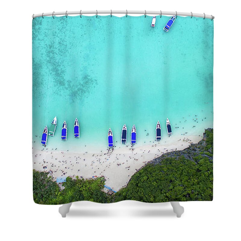 Outdoors Shower Curtain featuring the photograph Sea From Above by Thanapol Marattana