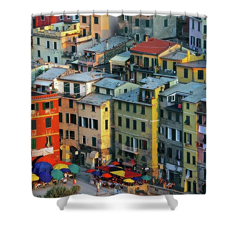 Tranquility Shower Curtain featuring the photograph Sea Front, Vernazza by Trevor Cole Alternative Visions Photography