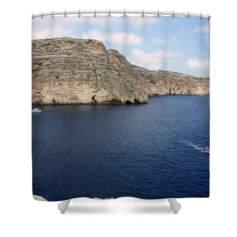 Tranquility Shower Curtain featuring the photograph Sea Of Malta by Claudiodelfuoco