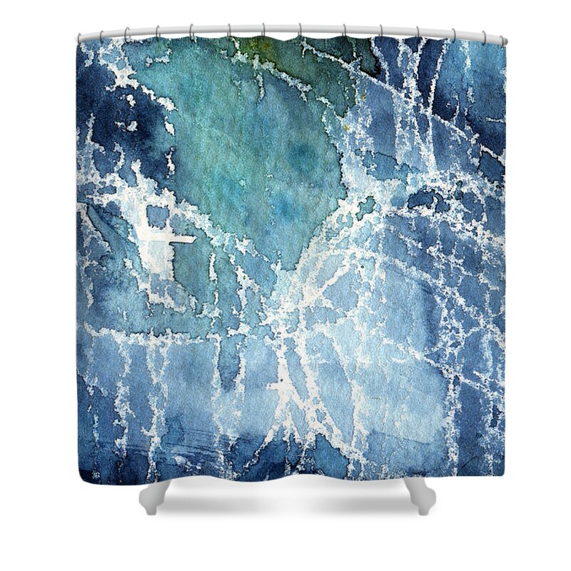 Abstract Painting Shower Curtain featuring the painting Sea Spray by Linda Woods