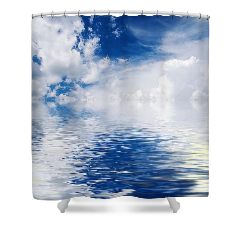 Abstract Shower Curtain featuring the photograph Sea Sun And Clouds by Antonio Scarpi