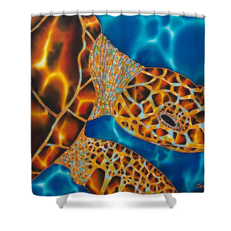 Sea Turtle Shower Curtain featuring the painting Sea Turtle by Daniel Jean-Baptiste