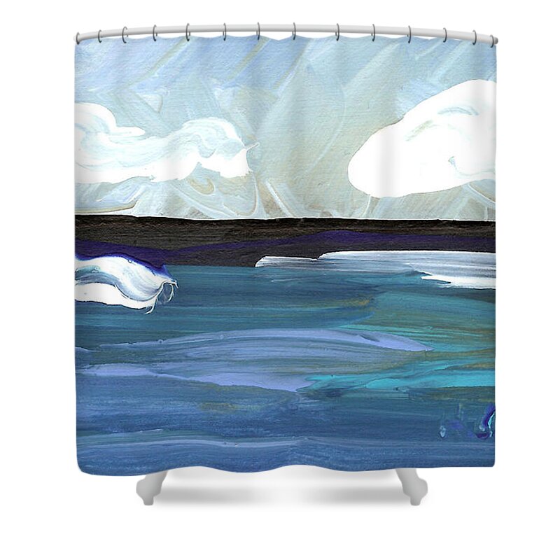 Seascape Shower Curtain featuring the painting Seascape 23 by Helena M Langley