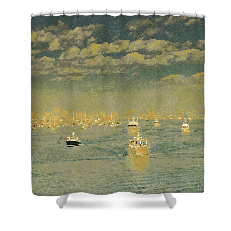 Nautical Shower Curtain featuring the photograph Seascape With Boats by Ben and Raisa Gertsberg