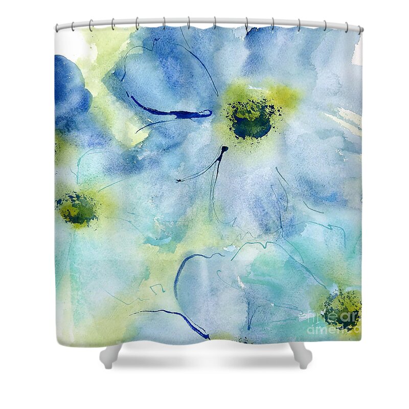Original Watercolors Shower Curtain featuring the painting Seashell Cosmos 1 by Chris Paschke
