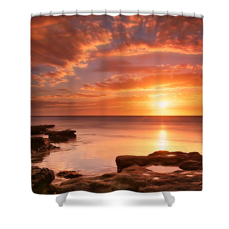 Sunset Shower Curtain featuring the photograph Seaside Reef Sunset 15 by Larry Marshall