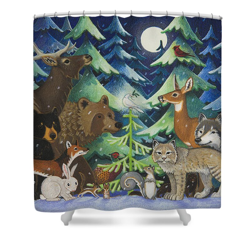 Christmas Shower Curtain featuring the painting Spirit of Peace by Lynn Bywaters