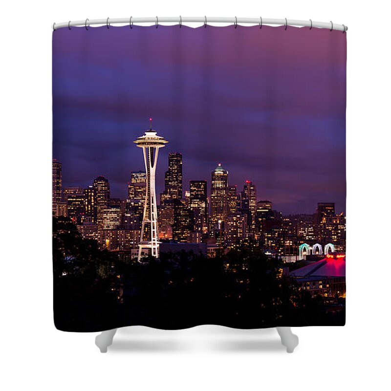 Seattle Shower Curtain featuring the photograph Seattle Night by Chad Dutson