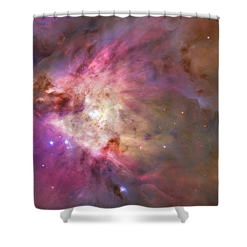 Messier 42 Shower Curtain featuring the photograph Secrets Of Orion by Ricky Barnard