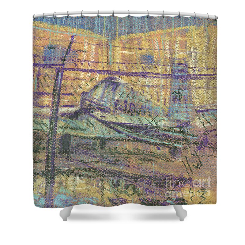 Private Shower Curtain featuring the painting Secured Planes by Donald Maier