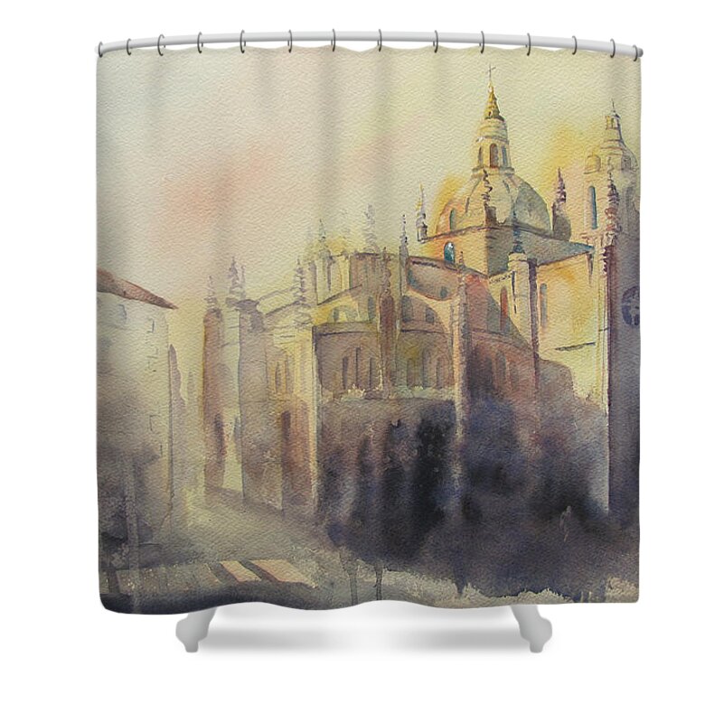 Segovia Shower Curtain featuring the painting Segovia Light by Amanda Amend