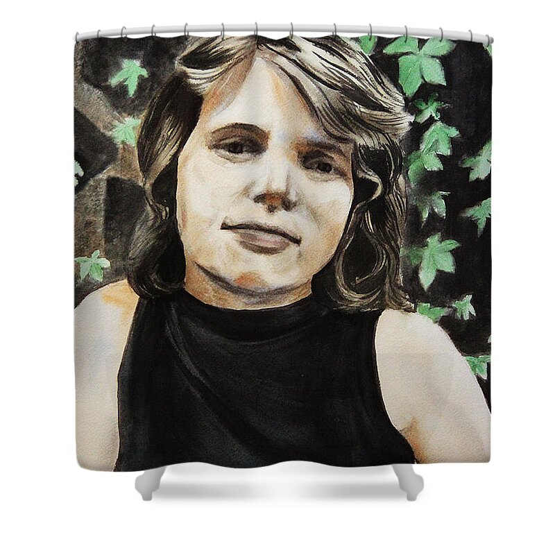 Adults Shower Curtain featuring the painting Self-portrait by Masha Batkova