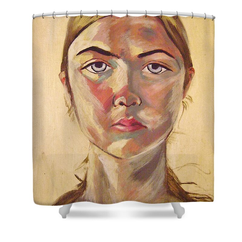 Self-portrait Shower Curtain featuring the painting Self-Portrait by Therese Legere