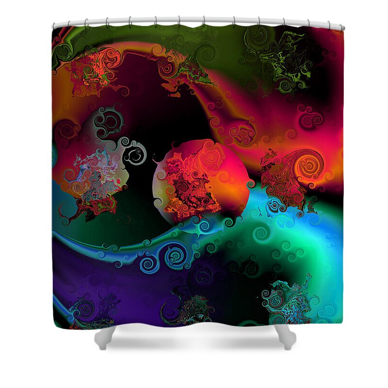 Abstract Shower Curtain featuring the digital art Seperation and individuation by Claude McCoy