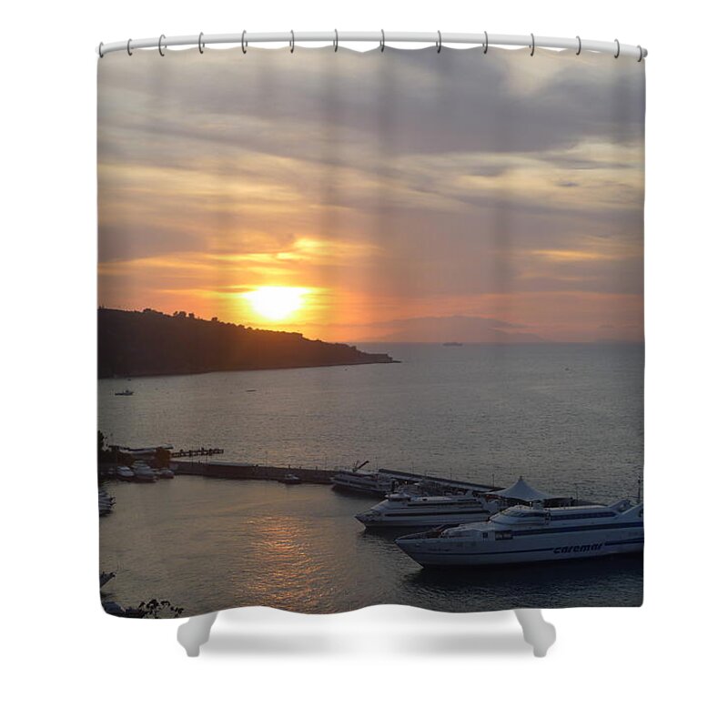  Shower Curtain featuring the photograph September Sunset in Sorrento by Nora Boghossian