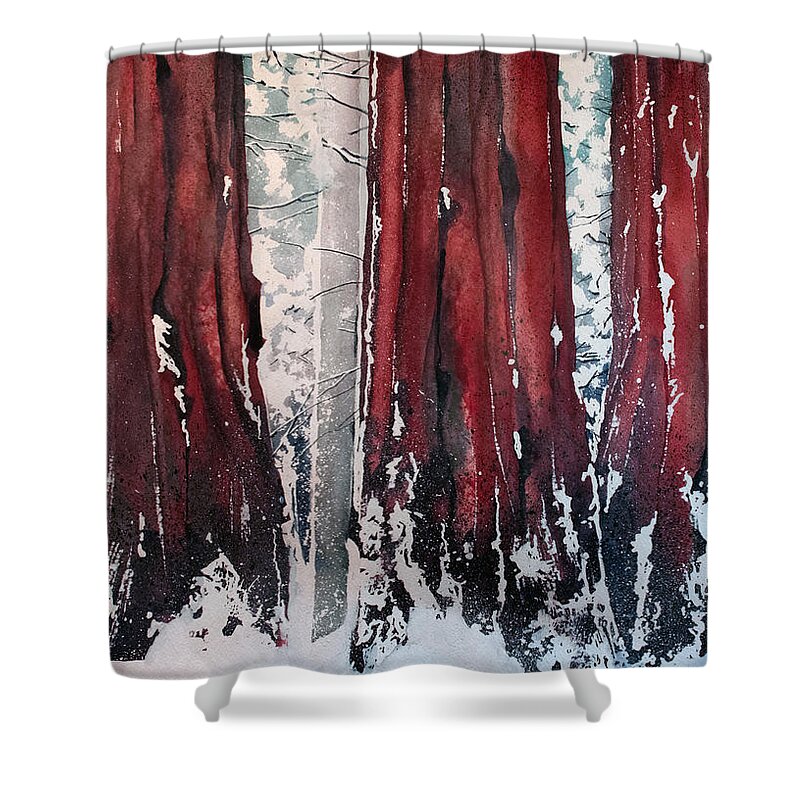 Sequoia Shower Curtain featuring the painting Sequoia by Sean Parnell