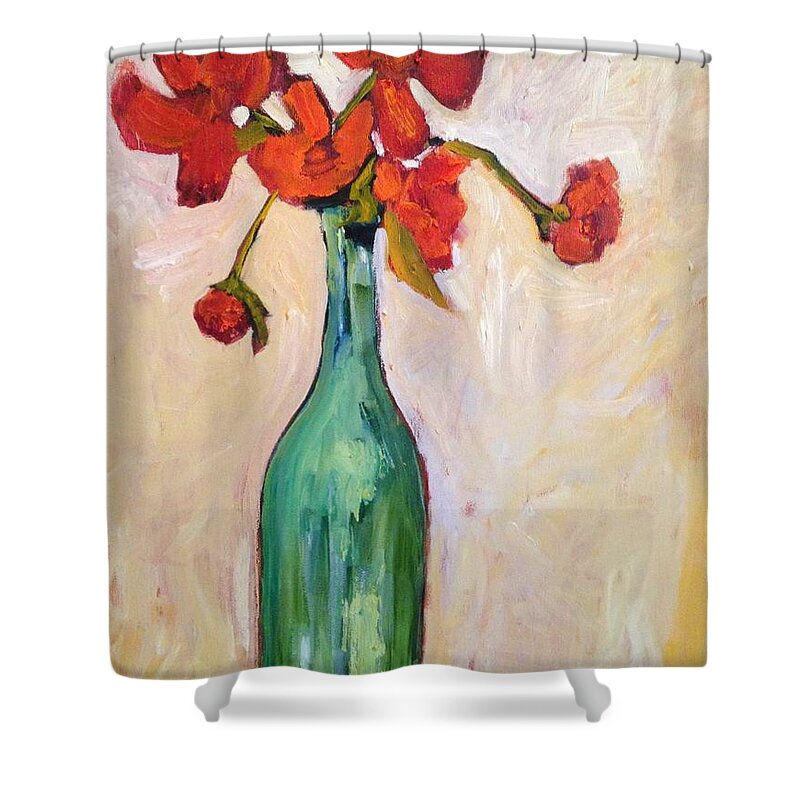 Sunflower Shower Curtain featuring the painting Serendipity Delicious by Sherry Harradence