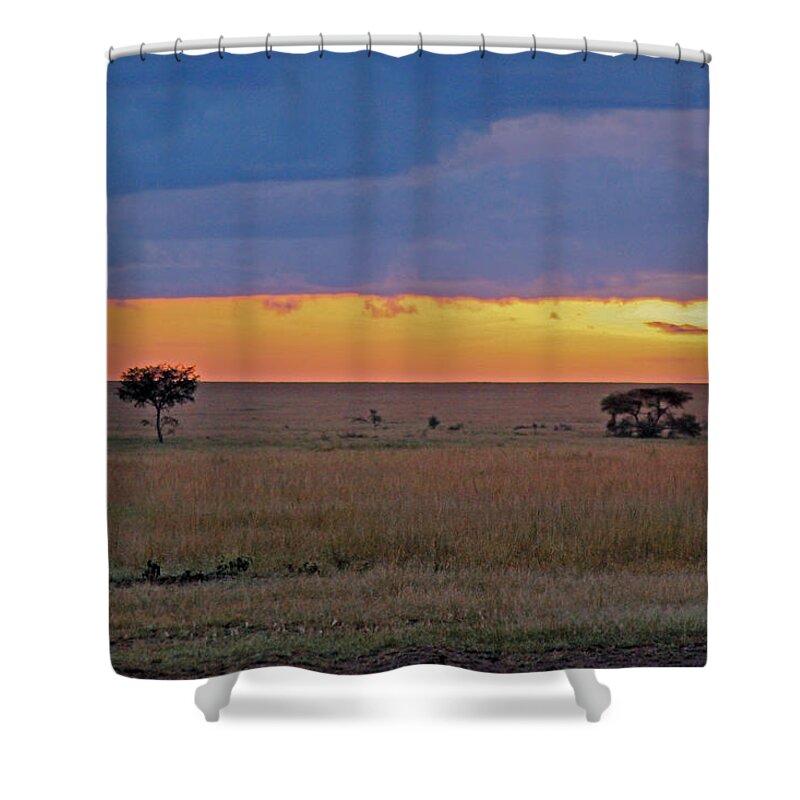 Sunrise Shower Curtain featuring the photograph Serengeti Sunrise by Tony Murtagh