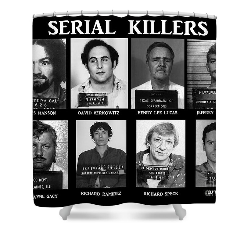 Paul Ward Shower Curtain featuring the photograph Serial Killers - Public Enemies by Paul Ward