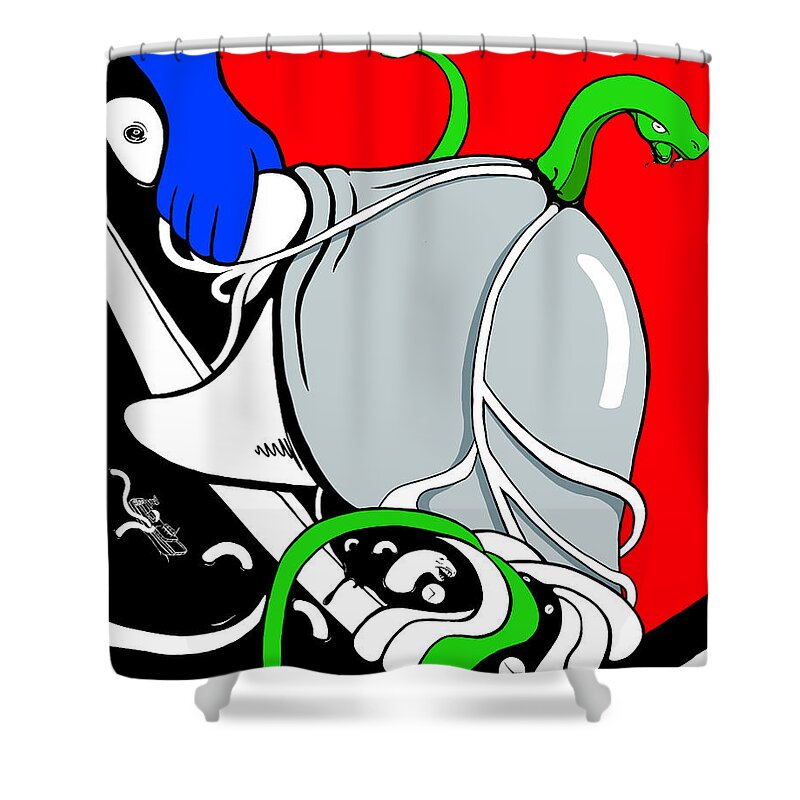 Snake Shower Curtain featuring the digital art Serpent of Time by Craig Tilley