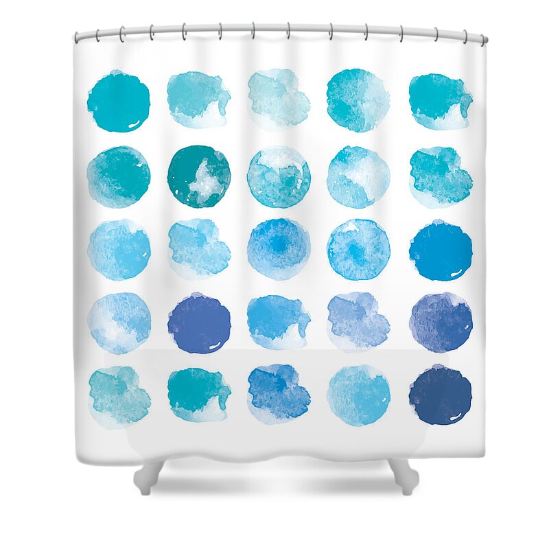 Art Shower Curtain featuring the digital art Set Of Colorful Watercolor Hand Painted by Irinabogomolova