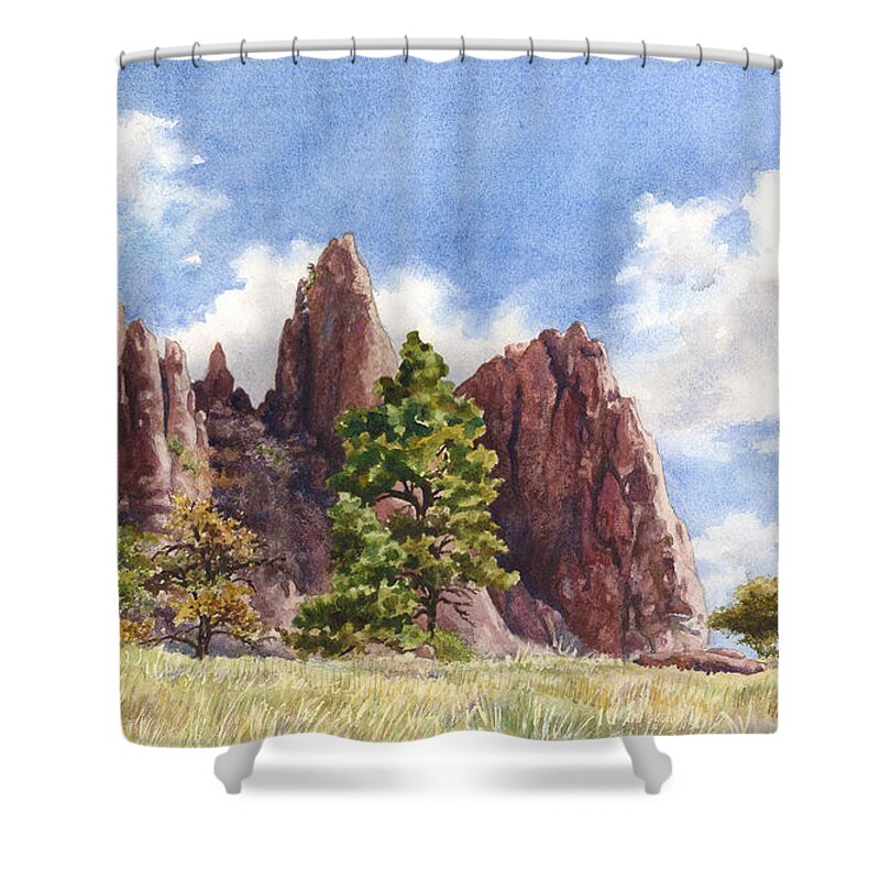 Settler's Park Shower Curtain featuring the painting Settler's Park by Anne Gifford