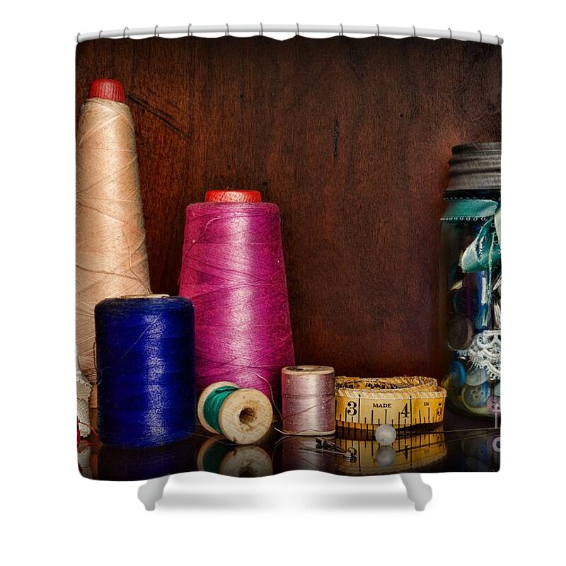 Paul Ward Shower Curtain featuring the photograph Sewing Tools of the Trade by Paul Ward