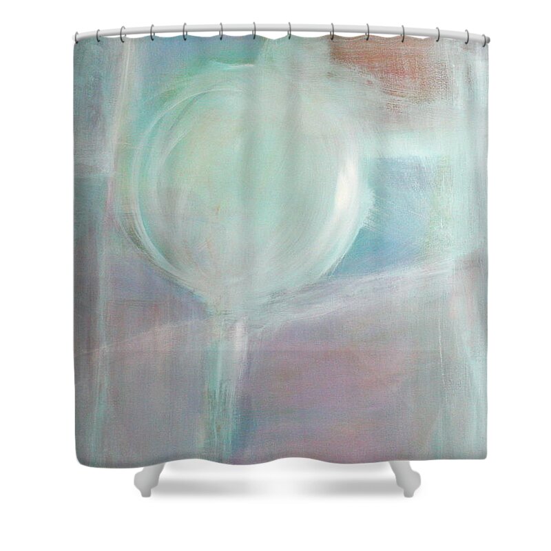 Contemporary Shower Curtain featuring the painting Sfumato by Mary Sullivan