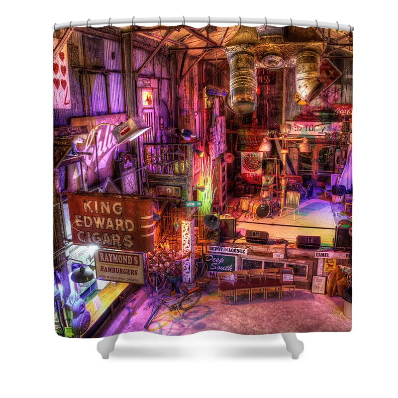 Shackup Inn Shower Curtain featuring the photograph Shackup Inn Stage by Daniel George