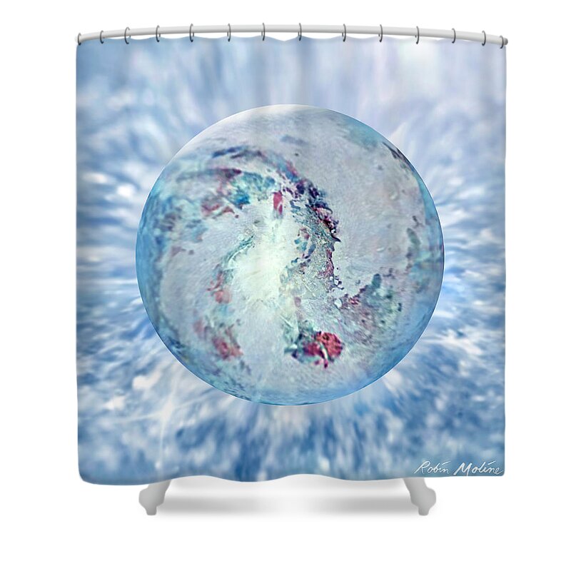 Winter Abstract Shower Curtain featuring the painting Shades of Winter by Robin Moline