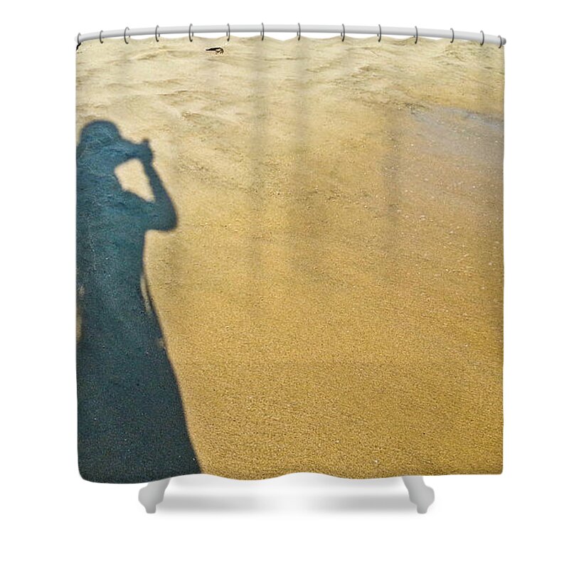 Shadow Shower Curtain featuring the photograph Shadow and Sand Raw by Fei A