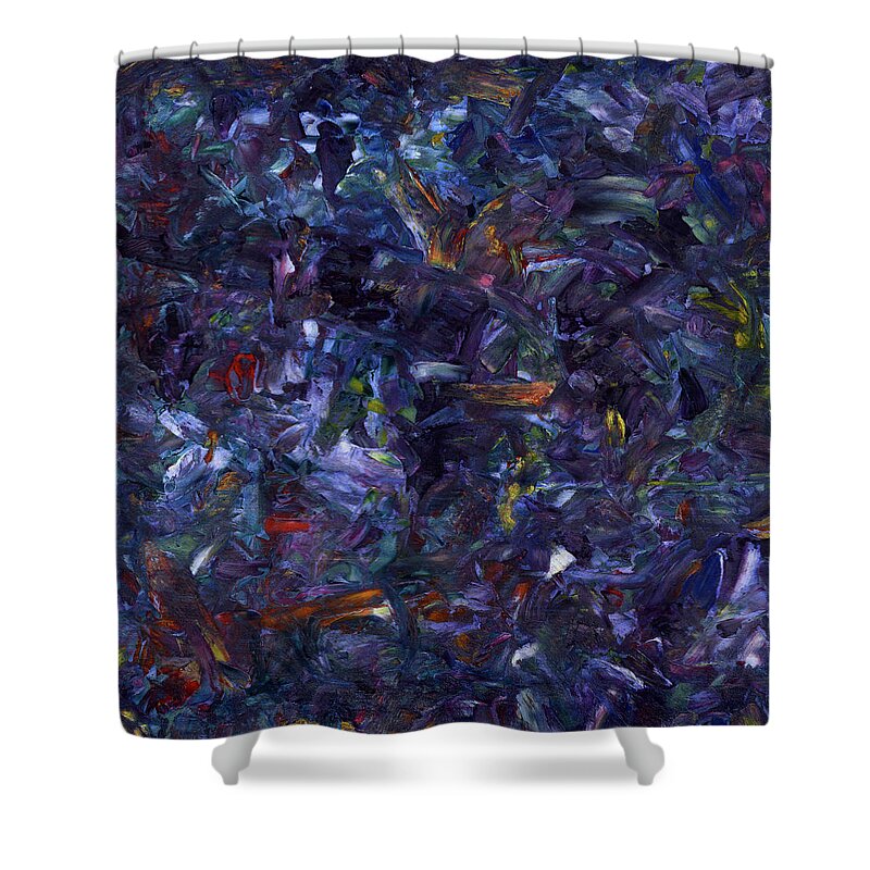 Duvet Shower Curtain featuring the painting Shadow Blue Square by James W Johnson