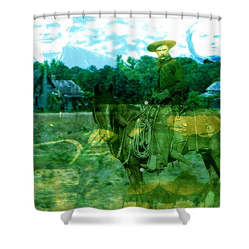Shadow On The Land Shower Curtain featuring the digital art Shadows On The Land by Seth Weaver