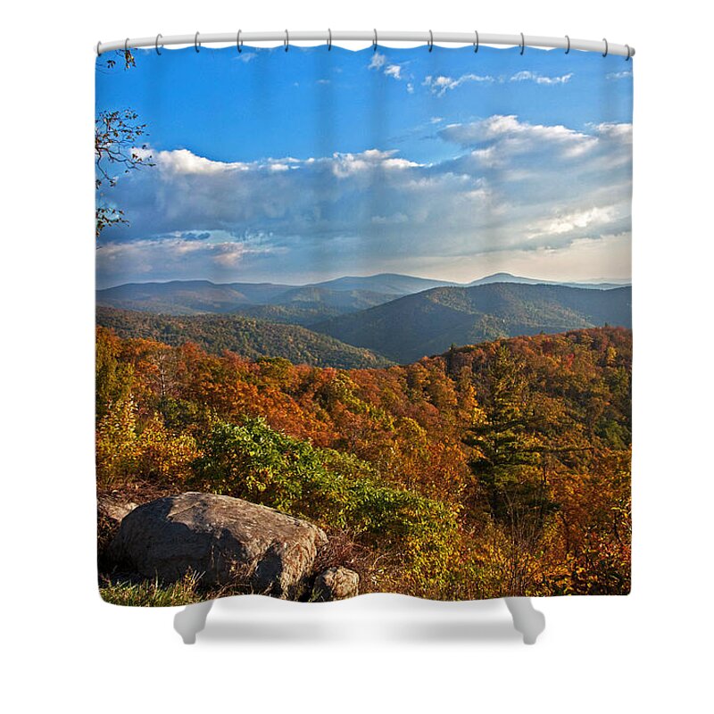 Shenandoah National Park Shower Curtain featuring the photograph Shenandoah Autumn by Suzanne Stout