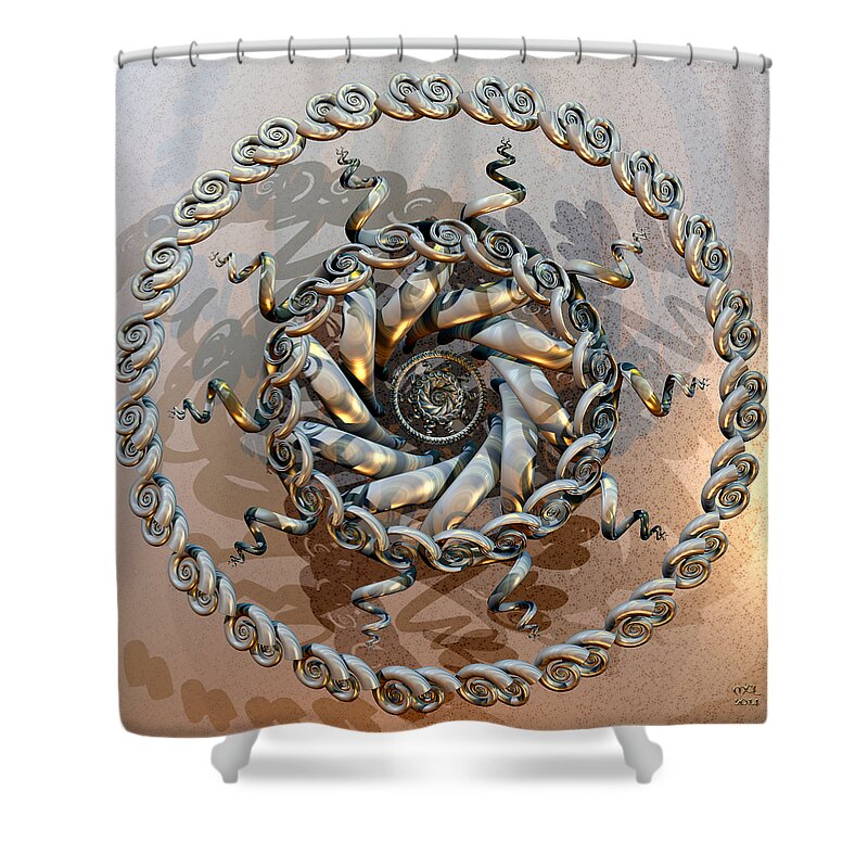 Abstract Shower Curtain featuring the digital art Shiva Ascending by Manny Lorenzo