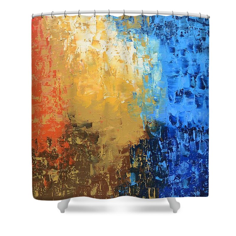 Sun Shower Curtain featuring the painting Show Me Your Glory by Linda Bailey