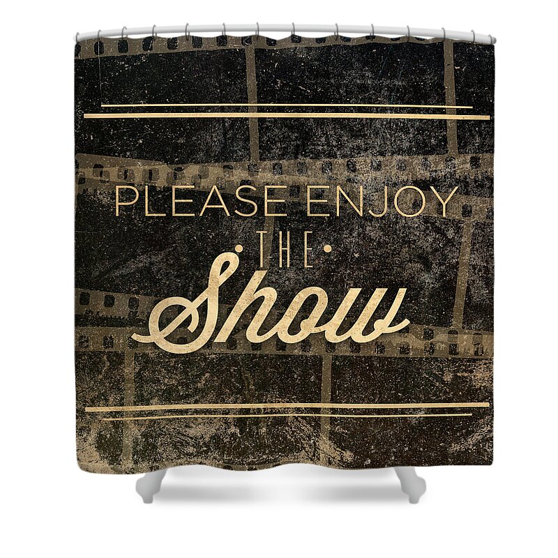 Enjoy Shower Curtain featuring the digital art Show by South Social Graphics