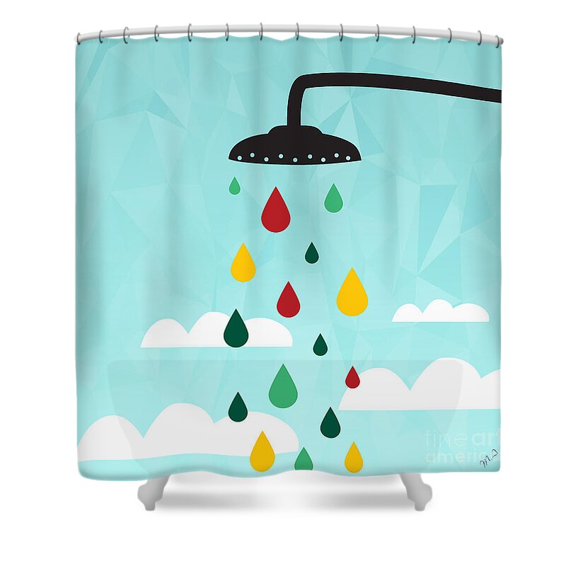 Contemporary Shower Curtain featuring the digital art Shower by Mark Ashkenazi